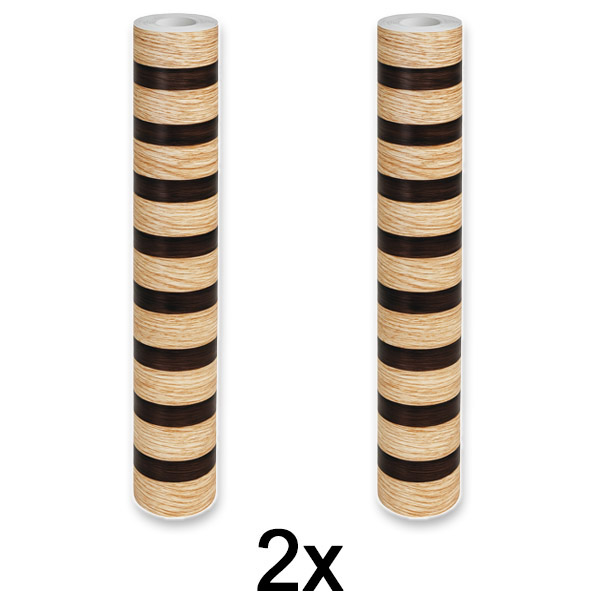 2x Eleganter Wandaufkleber mit Holzeffekt | LINEWALL